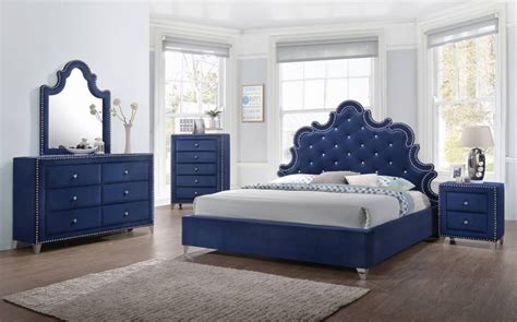 Navy Blue Bedroom Furniture Set
